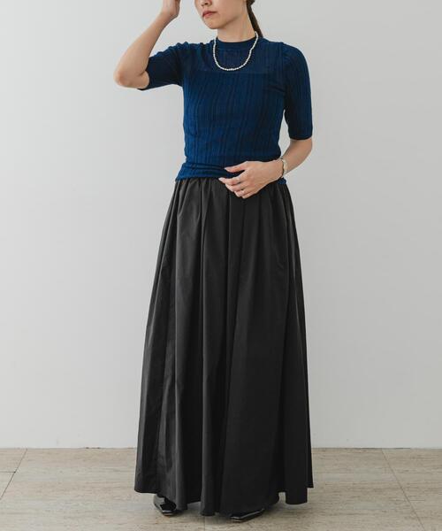 F by ROSSO(エフバイロッソ)の「F by ROSSO シアーリブ5分袖ニット(ニット/セーター・レディース・ブラック/ブルー/ブラウン・FREE)」の14枚目の写真