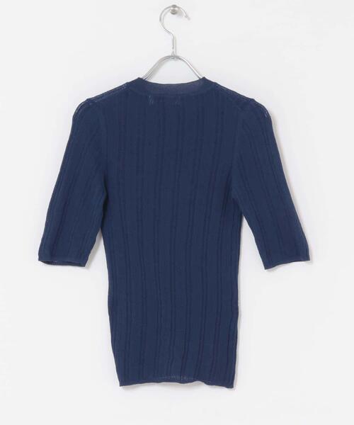 F by ROSSO(エフバイロッソ)の「F by ROSSO シアーリブ5分袖ニット(ニット/セーター・レディース・ブラック/ブルー/ブラウン・FREE)」の16枚目の写真