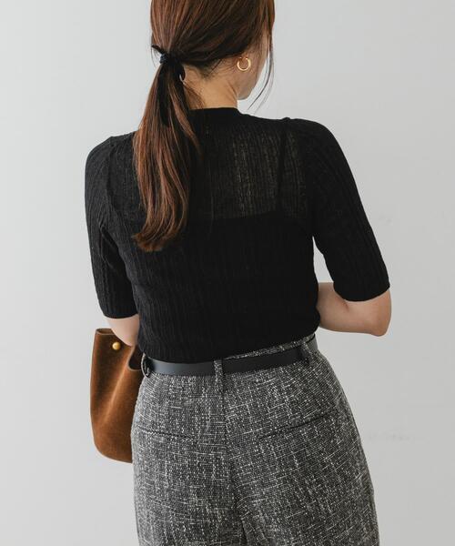 F by ROSSO(エフバイロッソ)の「F by ROSSO シアーリブ5分袖ニット(ニット/セーター・レディース・ブラック/ブルー/ブラウン・FREE)」の20枚目の写真