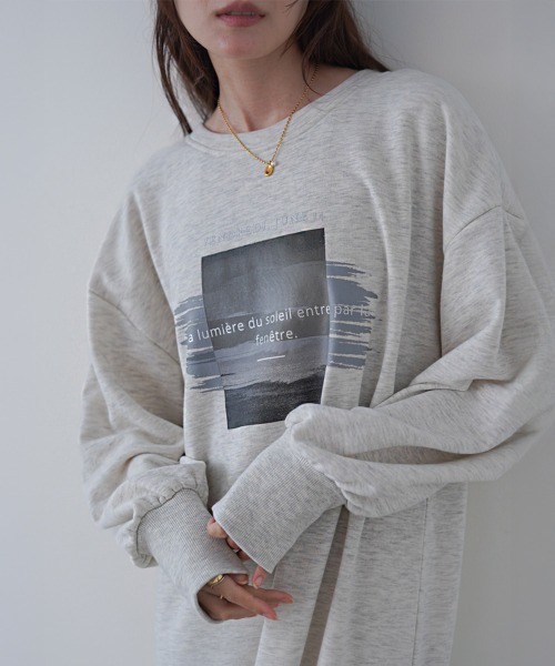 Bab(バブ)の「【選べるサイズ展開】前後2WAYホックプリントマーメイドスウェットワンピース(ワンピース・レディース・ネイビー/アイボリー/ブラウン系その他2/チャコールグレー/杢グレー・S/M)」の3枚目の写真