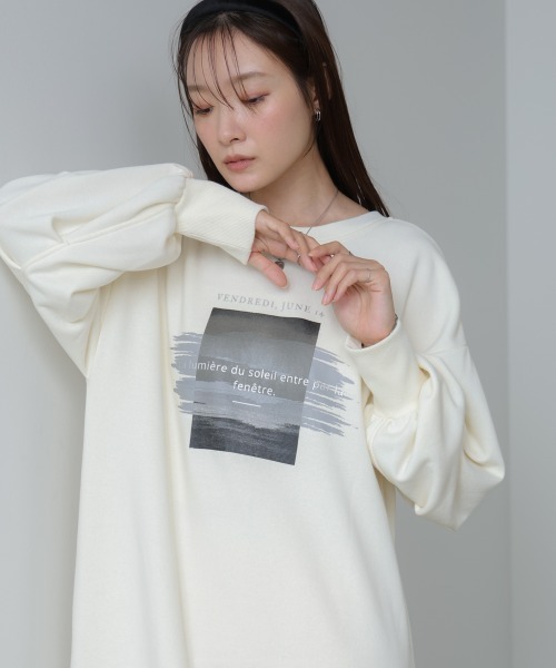 Bab(バブ)の「【選べるサイズ展開】前後2WAYホックプリントマーメイドスウェットワンピース(ワンピース・レディース・ネイビー/アイボリー/ブラウン系その他2/チャコールグレー/杢グレー・S/M)」の9枚目の写真