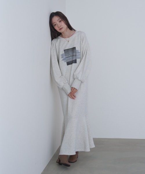 Bab(バブ)の「【選べるサイズ展開】前後2WAYホックプリントマーメイドスウェットワンピース(ワンピース・レディース・ネイビー/アイボリー/ブラウン系その他2/チャコールグレー/杢グレー・S/M)」の21枚目の写真