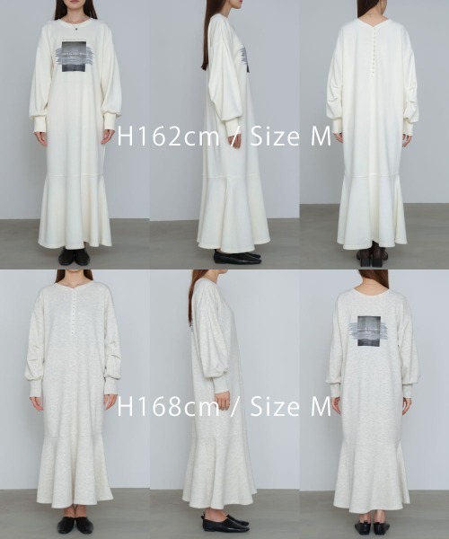 Bab(バブ)の「【選べるサイズ展開】前後2WAYホックプリントマーメイドスウェットワンピース(ワンピース・レディース・ネイビー/アイボリー/ブラウン系その他2/チャコールグレー/杢グレー・S/M)」の6枚目の写真