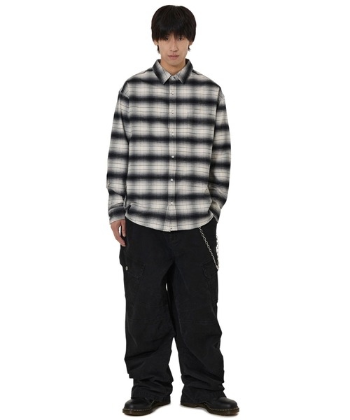 OY(オーワイ)の「『OY/オーワイ』SHADE CHECK SHIRT/シェード チェックシャツ(シャツ/ブラウス・レディース・ブラック・M/L)」の6枚目の写真