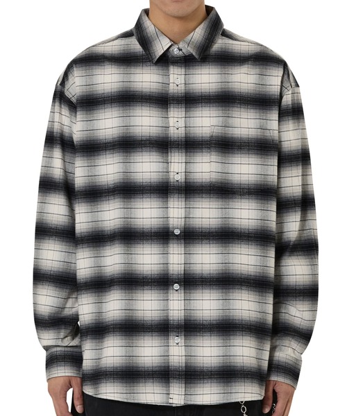 OY(オーワイ)の「『OY/オーワイ』SHADE CHECK SHIRT/シェード チェックシャツ(シャツ/ブラウス・レディース・ブラック・M/L)」の3枚目の写真