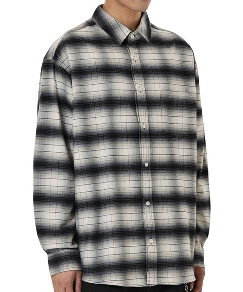 OY(オーワイ)の「『OY/オーワイ』SHADE CHECK SHIRT/シェード チェックシャツ(シャツ/ブラウス・レディース・ブラック・M/L)」の4枚目の写真