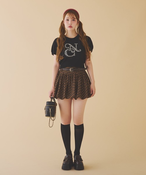 one after another NICE CLAUP(ワンアフターアナザーナイスクラップ)の「ビジューパールロゴニット(ニット/セーター・レディース・ピンク/ブラック/ブルーグレー/アイボリー・FREE)」の5枚目の写真