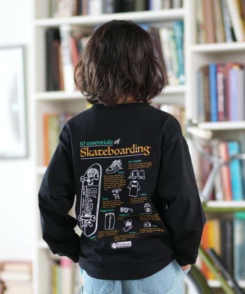 ELEMENT(エレメント)の「ELEMENT/エレメント ESSENTIAL LS YOUTH キッズ ロンT BF026-064(Tシャツ/カットソー・キッズ・ブラック×ホワイト/グレー系その他・130cm/140cm/150cm/160cm)」の1枚目の写真
