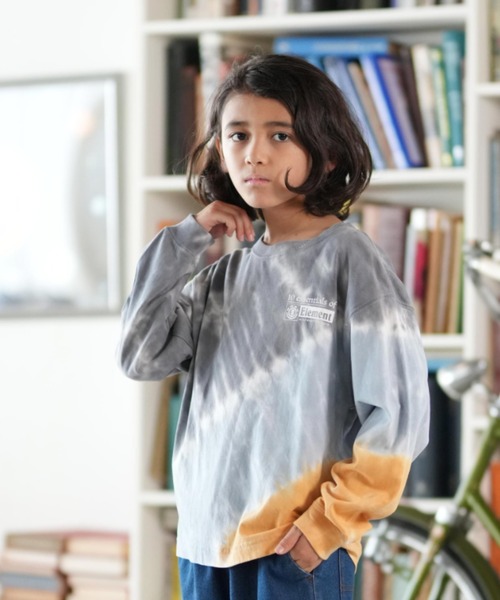 ELEMENT(エレメント)の「ELEMENT/エレメント ESSENTIAL LS YOUTH キッズ ロンT BF026-064(Tシャツ/カットソー・キッズ・ブラック×ホワイト/グレー系その他・130cm/140cm/150cm/160cm)」の2枚目の写真