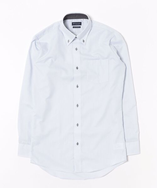TOKYO SHIRTS（トウキョウシャツ）の「【超形態安定】 形態安定ノンアイロン ボタンダウン 長袖ビジネスワイシャツ （大きいサイズ・長いサイズ）（ビジネスシャツ・メンズ・グレー・首回り39cm-裄丈88cm/首回り41cm-裄丈90cm/首回り42cm-裄丈90cm/首回り43cm-裄丈90cm/首回り45cm-裄丈82cm/首回り45cm-裄丈86cm/首回り45cm-裄丈90cm/首回り47cm-裄丈86cm/首回り47cm-裄丈90cm）」の6枚目の写真