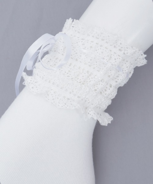 axes femme POETIQUE(アクシーズファムポエティック)の「ハシゴレース×リボンソックス(ソックス/靴下・レディース・ホワイト/ブラック・FREE)」の10枚目の写真