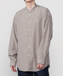 GYMPHLEX | Gymphlex | マルチストライプ バンドカラー長袖シャツ MEN(シャツ/ブラウス)