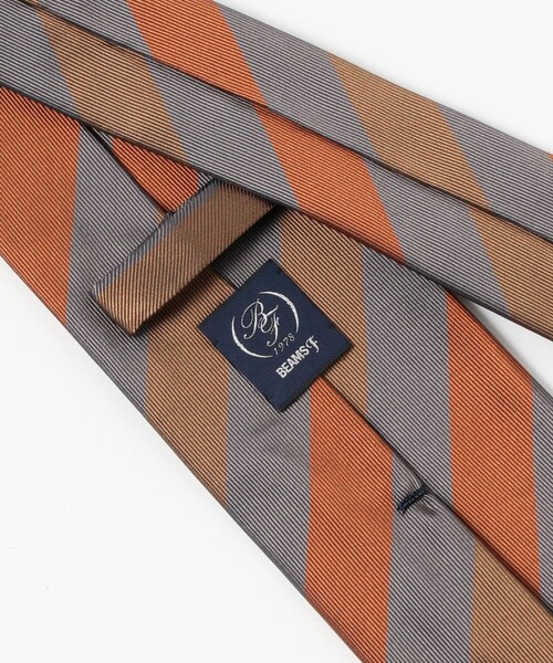 BEAMS F（ビームスエフ）の「シルク ストライプ ネクタイ（ネクタイ・メンズ・グレー/ネイビー・ONE SIZE）」の3枚目の写真