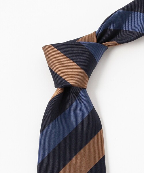 BEAMS F（ビームスエフ）の「シルク ストライプ ネクタイ（ネクタイ・メンズ・グレー/ネイビー・ONE SIZE）」の4枚目の写真