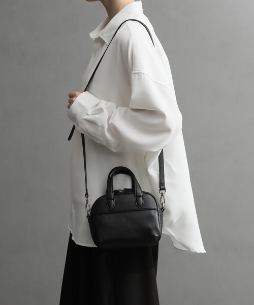 welise（ウェライズ）の「【welise×ADAMPATEK】リアルレザー 2wayショルダーミニボストンバッグ/ハンドバッグ（ショルダーバッグ・メンズ・ブラック・FREE）」の13枚目の写真