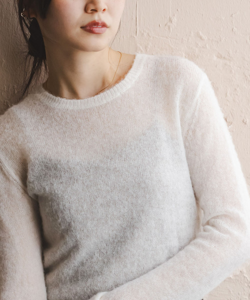 WEB限定追加》ファインアルパカウールシアーニット（ニット/セーター