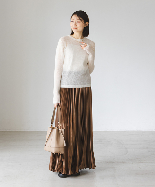 WEB限定追加》ファインアルパカウールシアーニット（ニット/セーター