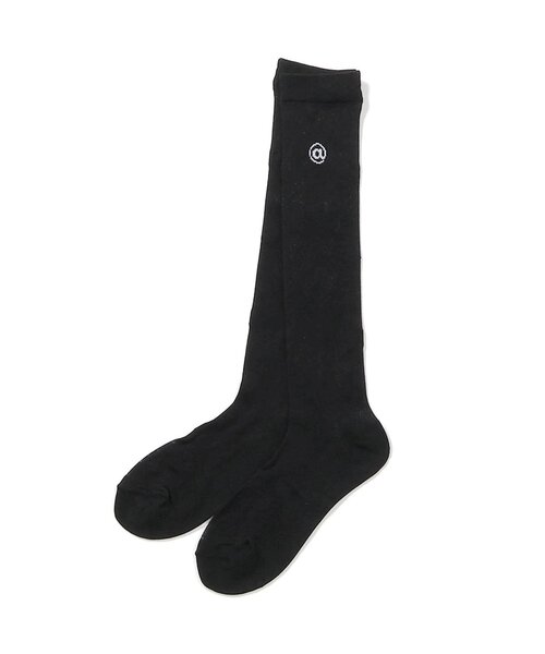 algy(アルジー)の「星総柄シアーハイソックス(ソックス/靴下・キッズ・オフホワイト/ブラック・24/21)」の2枚目の写真