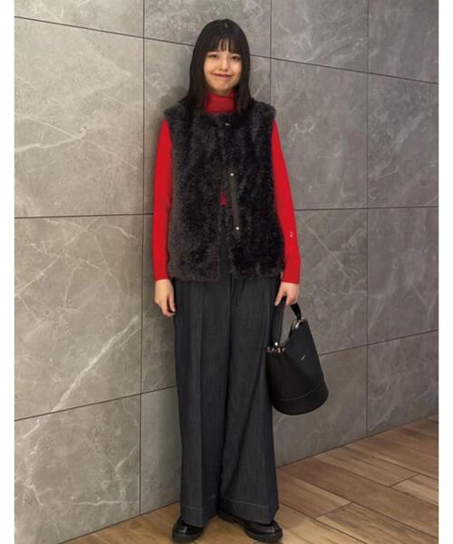 DRESSTERIOR(ドレステリア)の「【otonaMUSE 11月号掲載】エコファージレ(ノーカラーコート・レディース・チャコールグレー/ナチュラル・34/36/38)」の4枚目の写真