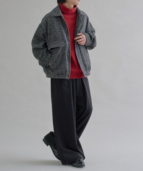 epnok(エプノック)の「ウールライクショートブルゾン(ブルゾン・メンズ・ブラック系その他/ブラック/グレー系その他・SMALL/MEDIUM/LARGE)」の6枚目の写真