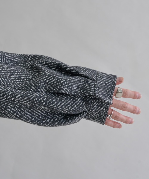 epnok(エプノック)の「ウールライクショートブルゾン(ブルゾン・メンズ・ブラック系その他/ブラック/グレー系その他・SMALL/MEDIUM/LARGE)」の8枚目の写真