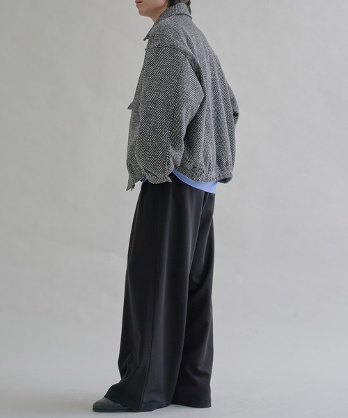 epnok(エプノック)の「ウールライクショートブルゾン(ブルゾン・メンズ・ブラック系その他/ブラック/グレー系その他・SMALL/MEDIUM/LARGE)」の7枚目の写真