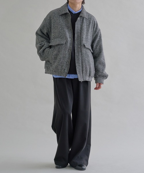 epnok(エプノック)の「ウールライクショートブルゾン(ブルゾン・メンズ・ブラック系その他/ブラック/グレー系その他・SMALL/MEDIUM/LARGE)」の16枚目の写真