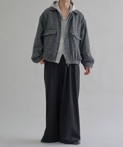 epnok(エプノック)の「ウールライクショートブルゾン(ブルゾン・メンズ・ブラック系その他/ブラック/グレー系その他・SMALL/MEDIUM/LARGE)」の12枚目の写真