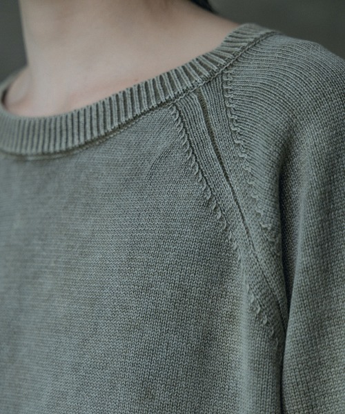 ピグメントカット風ロングスリーブニット（ニット/セーター）｜RATTLE