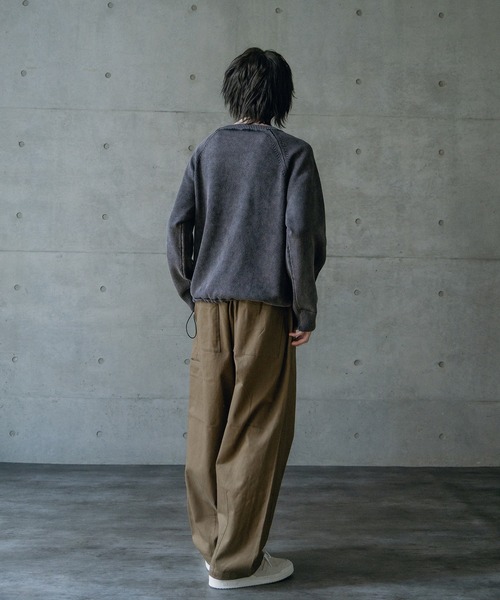 RATTLE TRAP（ラトルトラップ）の「ピグメントカット風ロングスリーブニット（ニット/セーター・メンズ・カーキ/ブラック・M/L）」の13枚目の写真