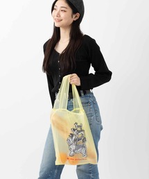 オーガンジー 犬・猫 刺繍エコトートバッグ