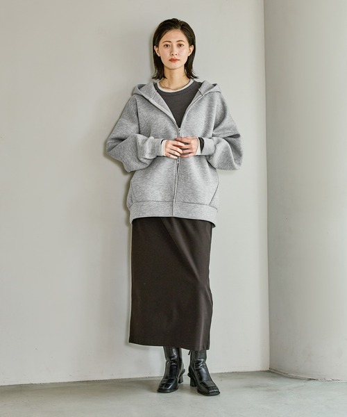 LAKOLE（ラコレ）の「ダンボールジップパーカー / 588558（パーカー・レディース・レッド/テラコッタ/モカ/杢グレー/ブラック/グリーン・FREE）」の9枚目の写真