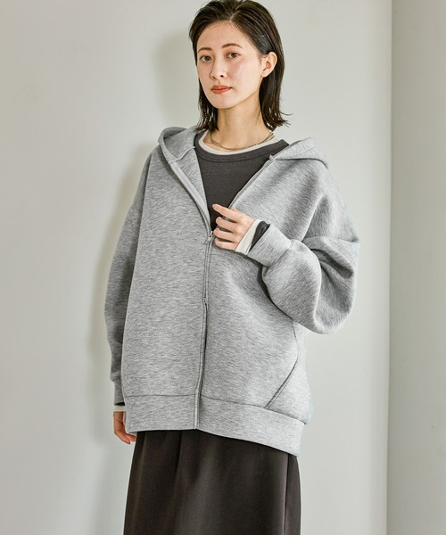 LAKOLE（ラコレ）の「ダンボールジップパーカー / 588558（パーカー・レディース・レッド/テラコッタ/モカ/杢グレー/ブラック/グリーン・FREE）」の14枚目の写真