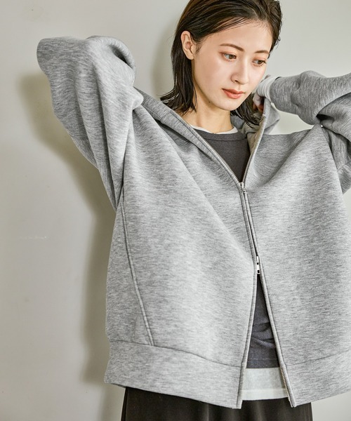 LAKOLE（ラコレ）の「ダンボールジップパーカー / 588558（パーカー・レディース・レッド/テラコッタ/モカ/杢グレー/ブラック/グリーン・FREE）」の20枚目の写真