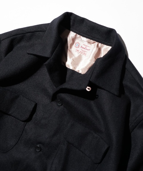 TOWNCRAFT（タウンクラフト）の「TOWNCRAFT / タウンクラフト 50S W-FLAP LOOPCOLLAR SHIRT MADE IN JAPAN ウール 開襟 オープンカラー ループカラー シャツ（シャツ/ブラウス・メンズ・ブラック系その他・LARGE/MEDIUM）」の11枚目の写真