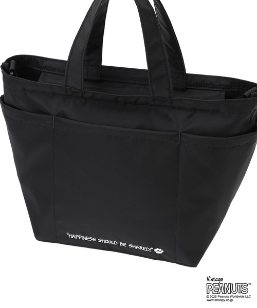 Manhattan Portage（マンハッタンポーテージ）の「WHITESTONE TOTE BAG FLIGHT NYLON BACKING PEANUTS 25（トートバッグ・レディース・ブラック・SMALL）」の13枚目の写真