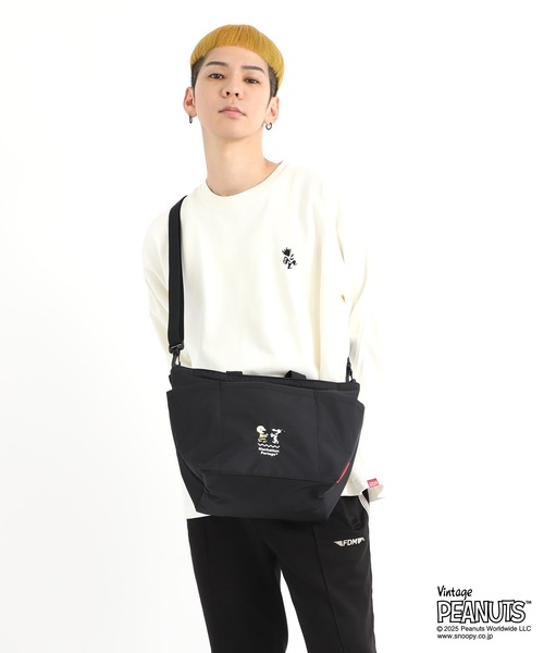 Manhattan Portage（マンハッタンポーテージ）の「WHITESTONE TOTE BAG FLIGHT NYLON BACKING PEANUTS 25（トートバッグ・レディース・ブラック・SMALL）」の3枚目の写真