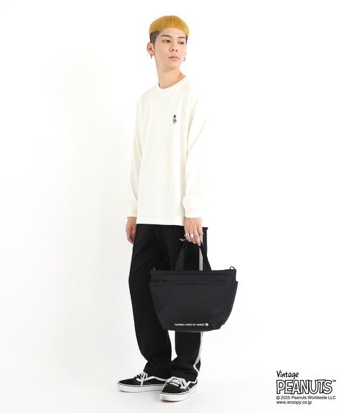Manhattan Portage（マンハッタンポーテージ）の「WHITESTONE TOTE BAG FLIGHT NYLON BACKING PEANUTS 25（トートバッグ・レディース・ブラック・SMALL）」の5枚目の写真