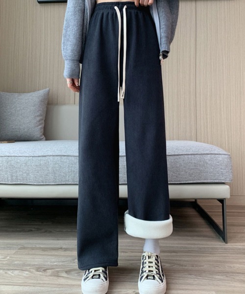 SallyLunn(サリーラン)の「裏起毛ゆったりスラックス(スラックス・レディース・グレー/ブラック/ホワイト・MEDIUM/LARGE)」の1枚目の写真