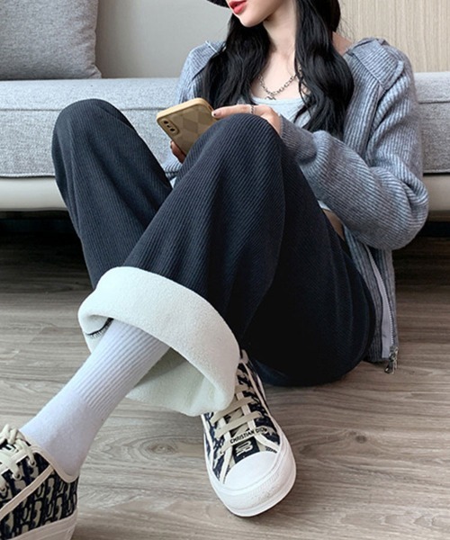 SallyLunn(サリーラン)の「裏起毛ゆったりスラックス(スラックス・レディース・グレー/ブラック/ホワイト・MEDIUM/LARGE)」の6枚目の写真