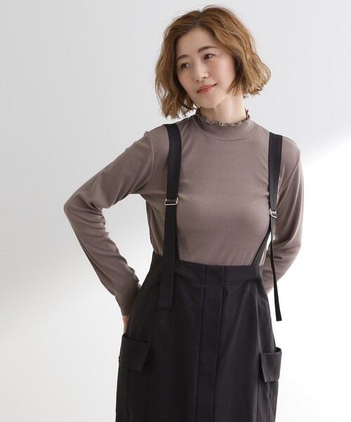 grove（グローブ）の「毎日にちょうどいい、テレコメロータートルネック（Tシャツ/カットソー・レディース・ブラック/ブラウン系その他/オフホワイト/ワインレッド・02/03/01/05/04）」の3枚目の写真