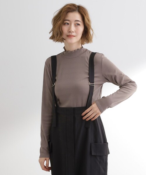 grove（グローブ）の「毎日にちょうどいい、テレコメロータートルネック（Tシャツ/カットソー・レディース・ブラック/ブラウン系その他/オフホワイト/ワインレッド・02/03/01/05/04）」の6枚目の写真