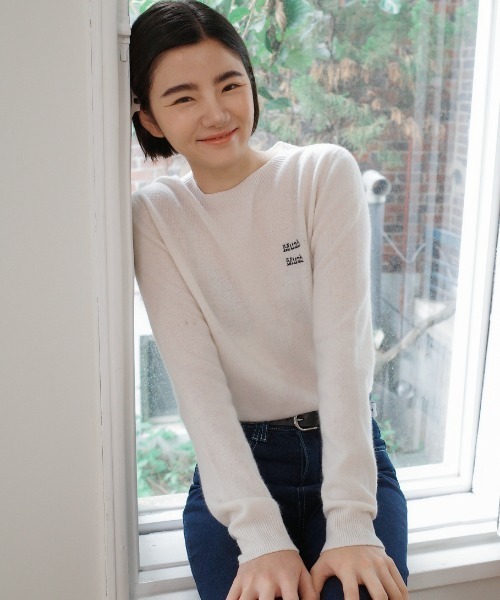 muahmuah(ムーアムーア)の「A'GEM/9 × .kom 『muah muah/ムーアムーア』STITCH WOOL ROUND KNIT/ステッチウール ラウンドニット(ニット/セーター・レディース・ピンク/グレー/ブルー/アイボリー・FREE)」の11枚目の写真