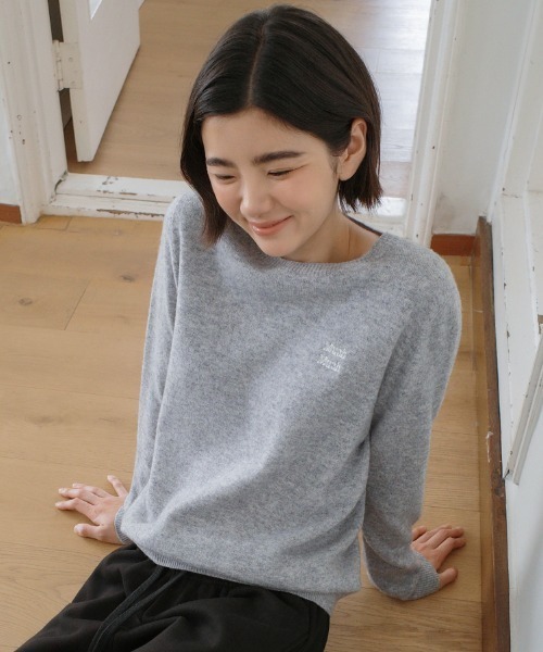 muahmuah(ムーアムーア)の「A'GEM/9 × .kom 『muah muah/ムーアムーア』STITCH WOOL ROUND KNIT/ステッチウール ラウンドニット(ニット/セーター・レディース・ピンク/グレー/ブルー/アイボリー・FREE)」の15枚目の写真
