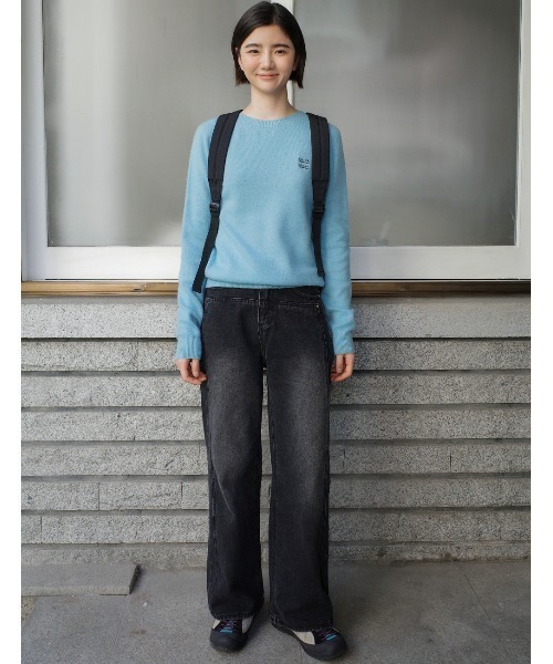 muahmuah(ムーアムーア)の「A'GEM/9 × .kom 『muah muah/ムーアムーア』STITCH WOOL ROUND KNIT/ステッチウール ラウンドニット(ニット/セーター・レディース・ピンク/グレー/ブルー/アイボリー・FREE)」の21枚目の写真