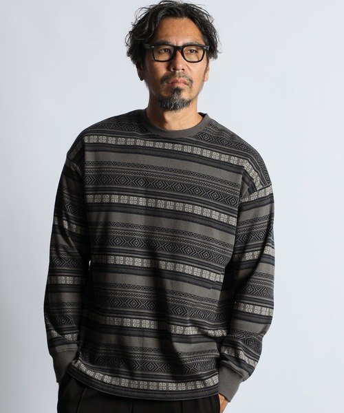 セール】DUFFER ORIGINAL JACQUARD L/SL TEE：オリジナル ジャガード