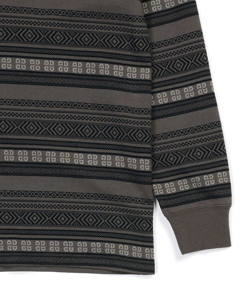 The DUFFER of ST.GEORGE(ザダファーオブセントジョージ)の「DUFFER ORIGINAL JACQUARD L/SL TEE:オリジナル ジャガード ロンTEE(Tシャツ/カットソー・メンズ・ブラック/チャコールグレー・X-LARGE/LARGE/MEDIUM)」の8枚目の写真
