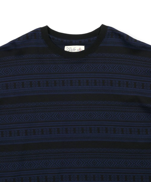 The DUFFER of ST.GEORGE(ザダファーオブセントジョージ)の「DUFFER ORIGINAL JACQUARD L/SL TEE:オリジナル ジャガード ロンTEE(Tシャツ/カットソー・メンズ・ブラック/チャコールグレー・X-LARGE/LARGE/MEDIUM)」の6枚目の写真