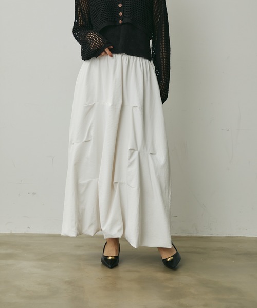 Lunea（ルネア）の「デザインバルーンロングスカート（スカート・レディース・ベージュ/ホワイト/ブラック・FREE）」の10枚目の写真