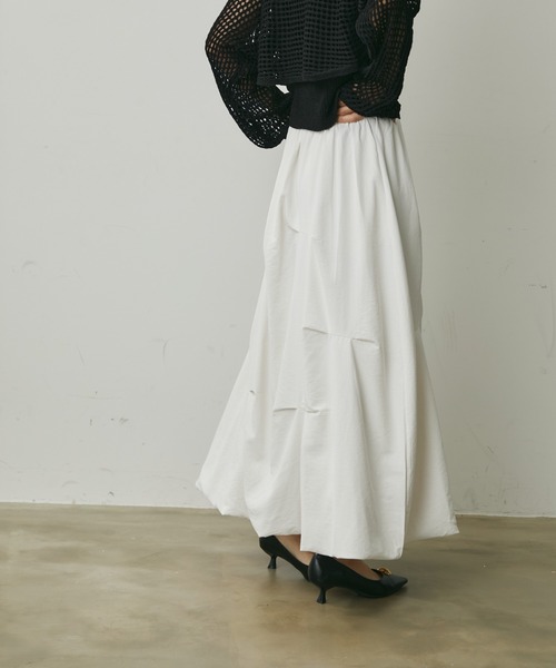 Lunea（ルネア）の「デザインバルーンロングスカート（スカート・レディース・ベージュ/ホワイト/ブラック・FREE）」の18枚目の写真
